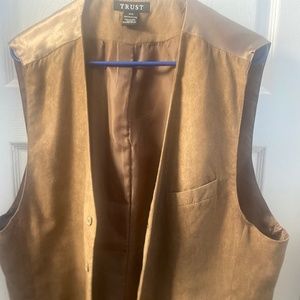 Brown faux suede vest
